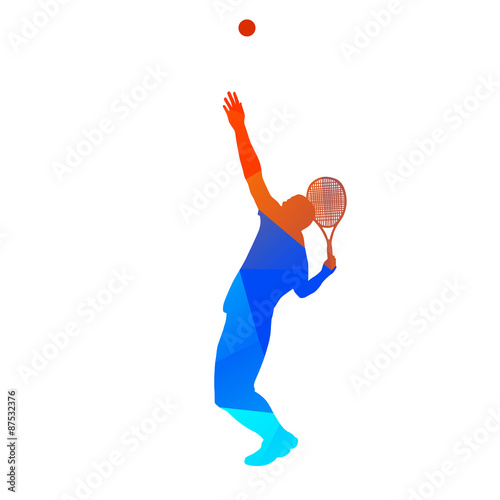 Abstract geometrical tennis player