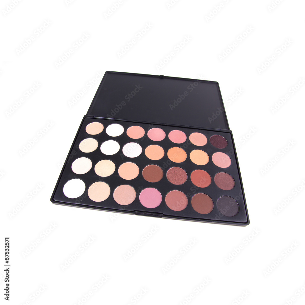 Professional eyeshadows palette on white Professional eyeshadows palette on white