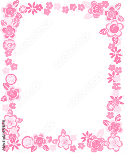 vector rectangular frame of flowers and pastel colors  
