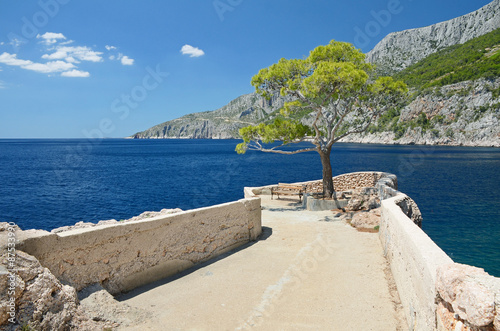 Cuadro en lienzo Lookout in Sveta Nedilja (Sveta Nedjelja) village on the Croatian island of Hvar