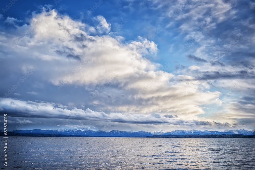 Lake Tutzing with clouds Lake Tutzing with clouds