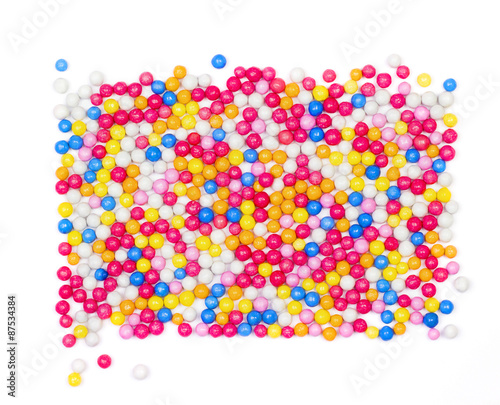 Multiple colorful ball candy sweets
