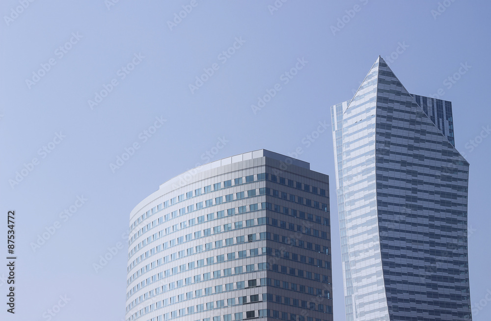 Modern building downtown, architecture in Warsaw Modern building downtown, architecture in Warsaw