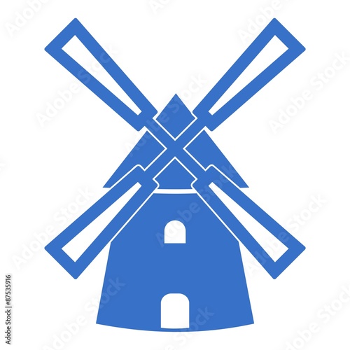 Windmill blue icon