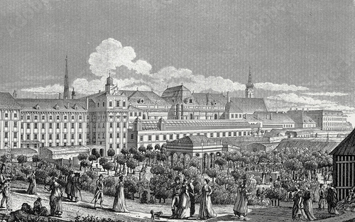 Wien, alte Burgbastei, Kupferstichvorlage