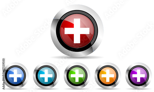 plus vector icons set