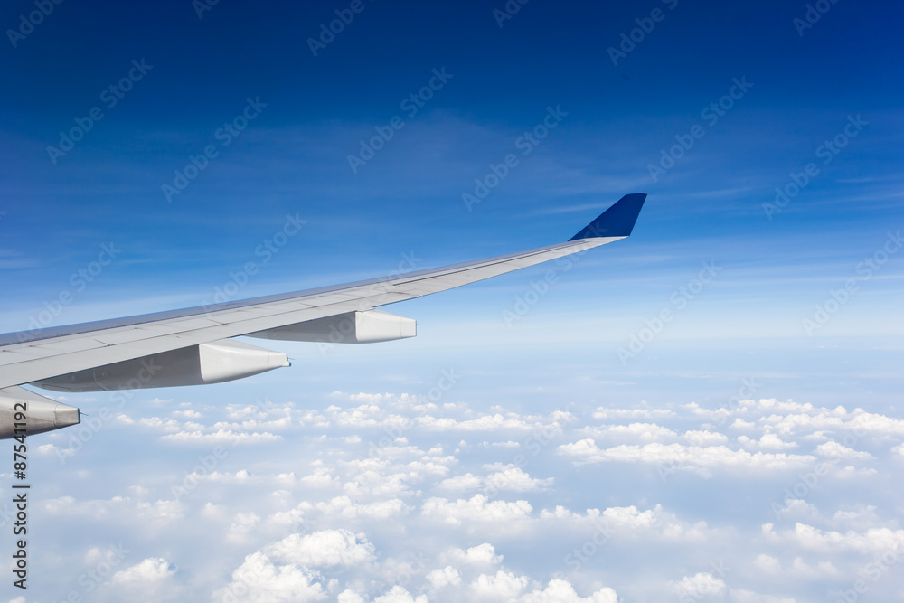 Wing of airplane in the sky Wing of airplane in the sky