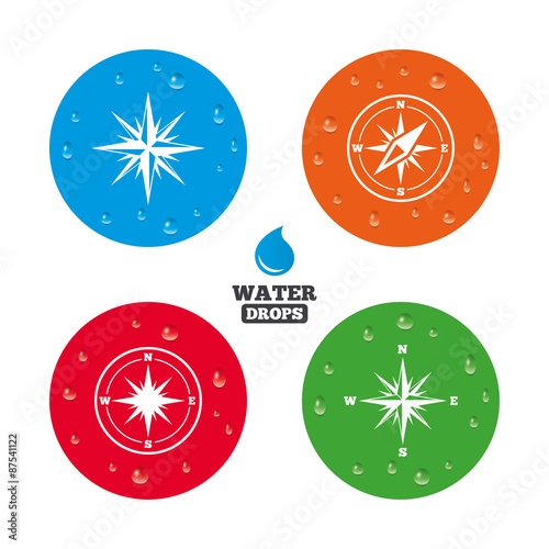 Windrose navigation icons. Compass symbols.