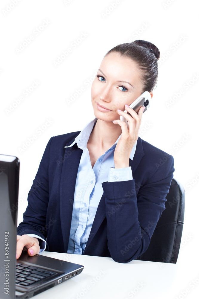 Success business woman talking on the phone Success business woman talking on the phone