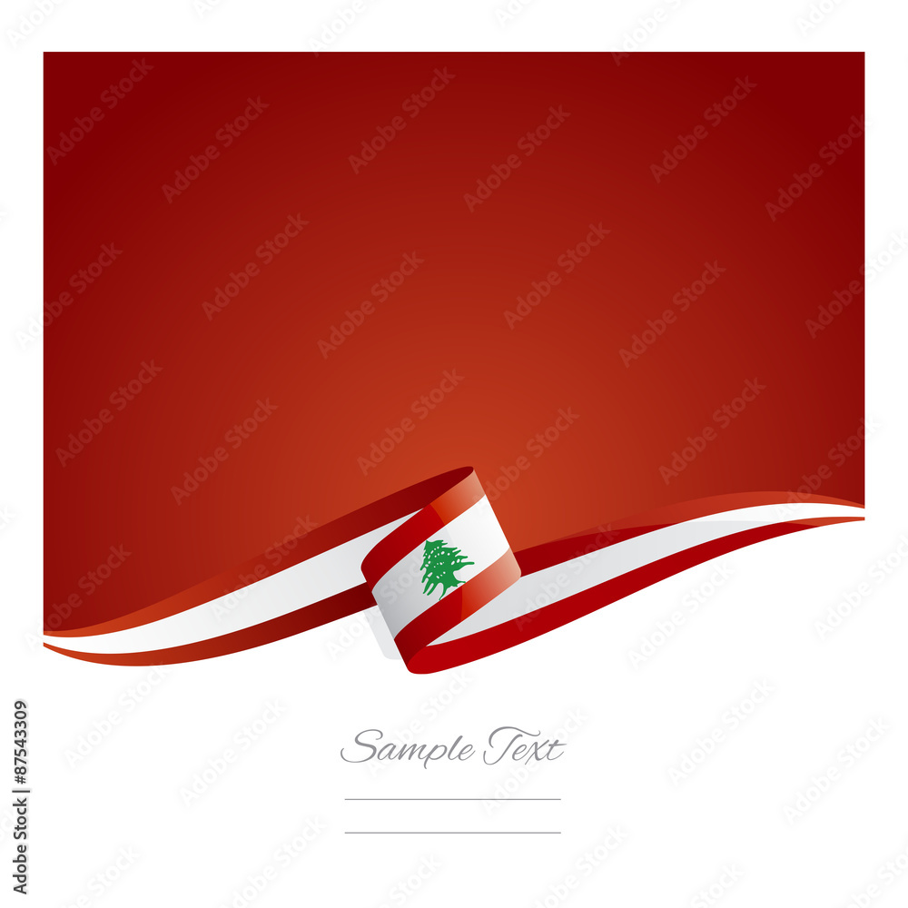 Naklejka premium Nowa abstrakcyjna wstążka flaga Libanu