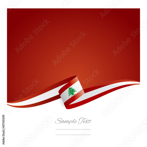 New abstract Lebanon flag ribbon