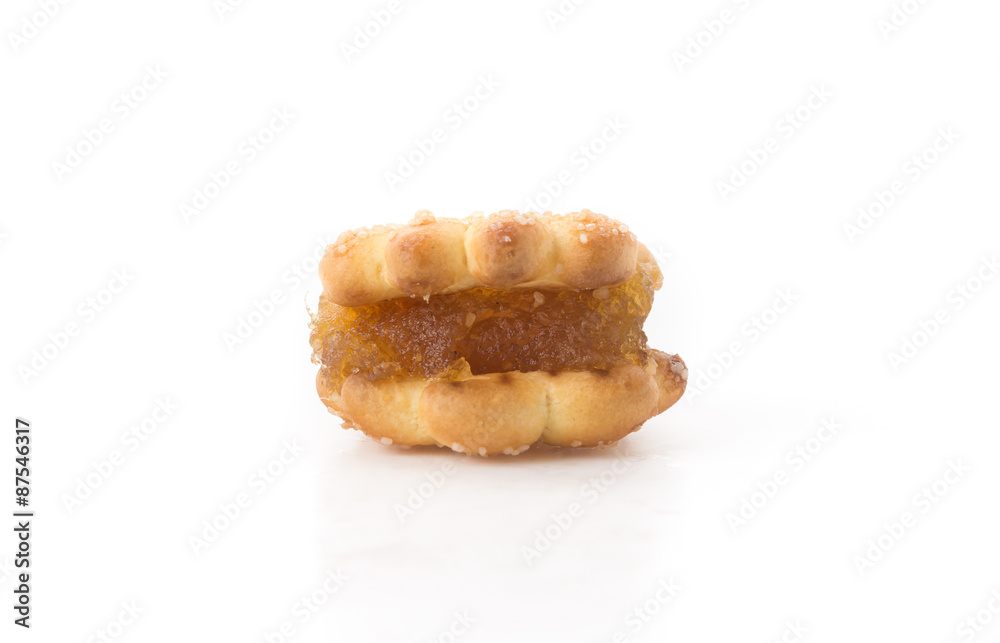 coconut biscuit with pineapple jam
