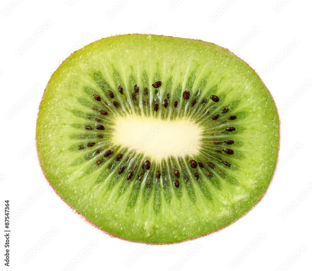 Slice of fresh kiwi fruit on white background Slice of fresh kiwi fruit on white background