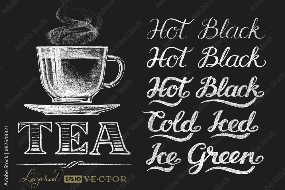 Cup of tea. Different types of tea