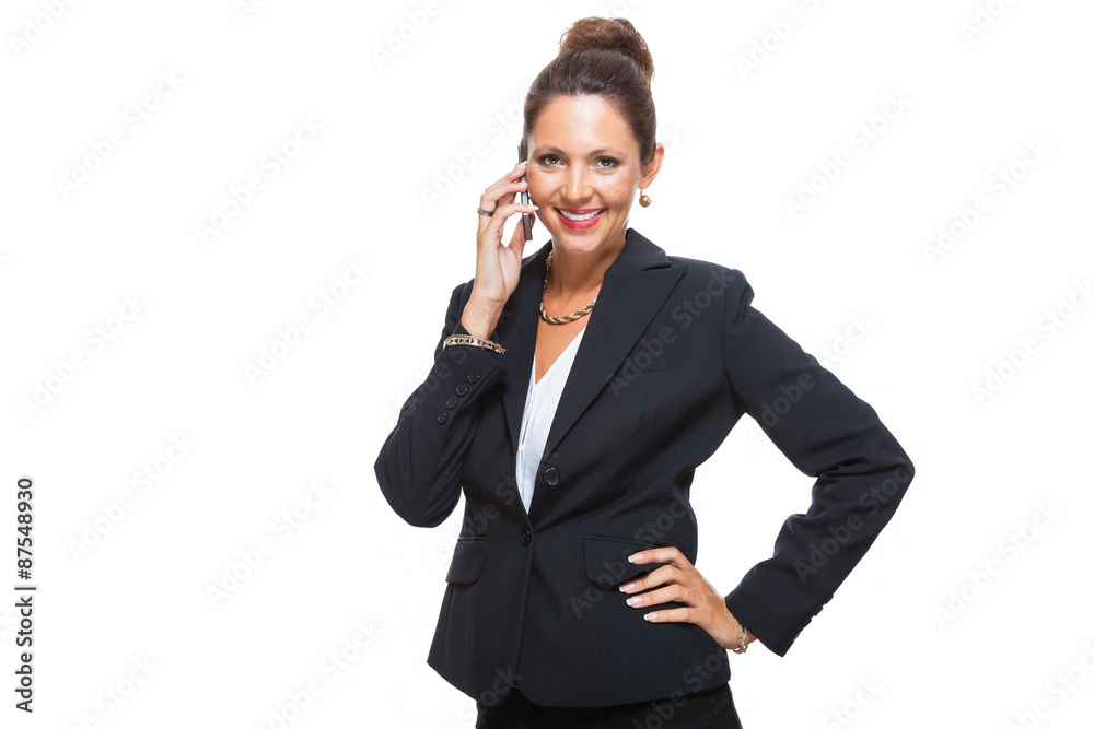 Businesswoman Calling Someone on Mobile Phone Businesswoman Calling Someone on Mobile Phone