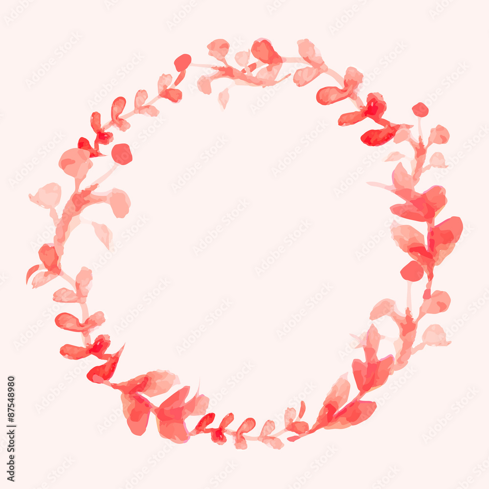 Watercolor flowers wreath. Hand painted wedding illustration. Ve Watercolor flowers wreath. Hand painted wedding illustration. Ve
