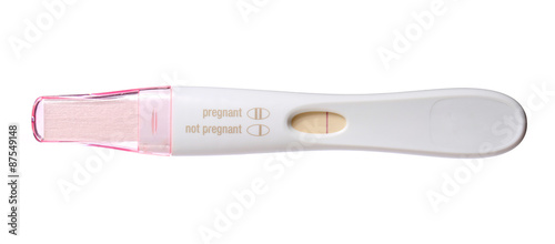 pregnancy test negative isolated on white background