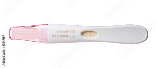 pregnancy test positive isolated on white background