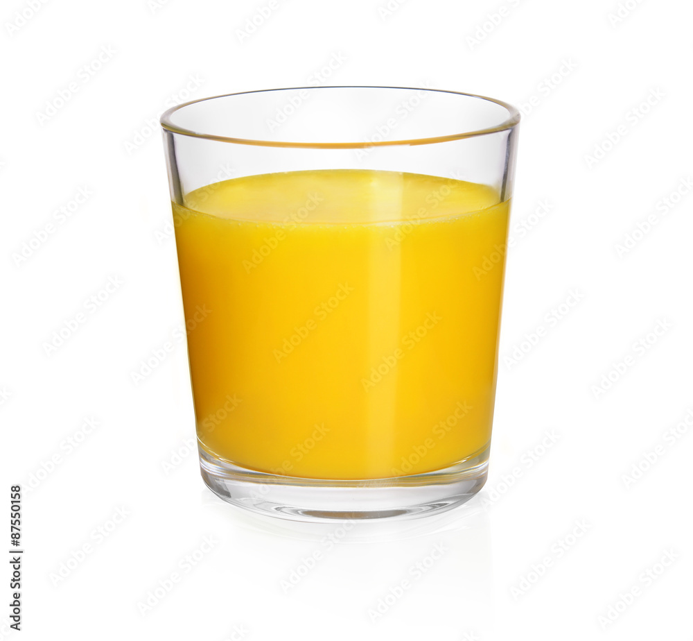 Glass of orange juice isolated on white Glass of orange juice isolated on white