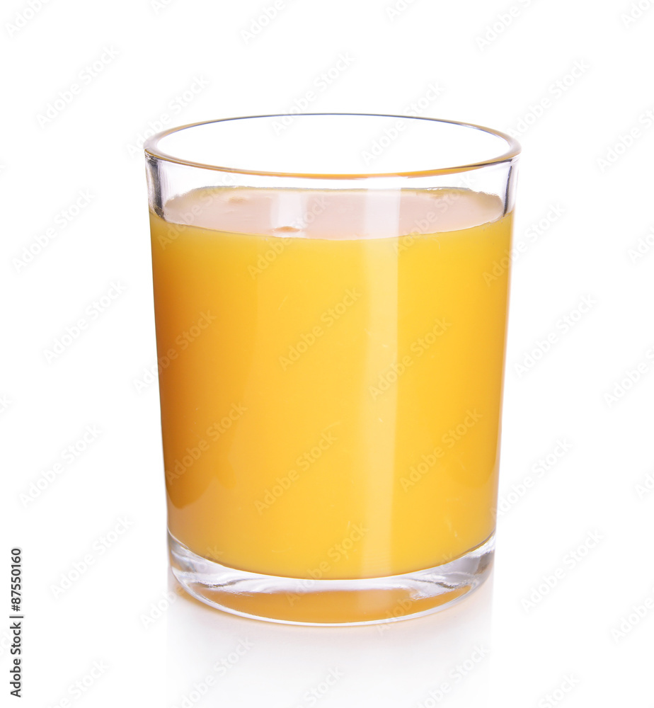 Glass of orange juice isolated on white Glass of orange juice isolated on white