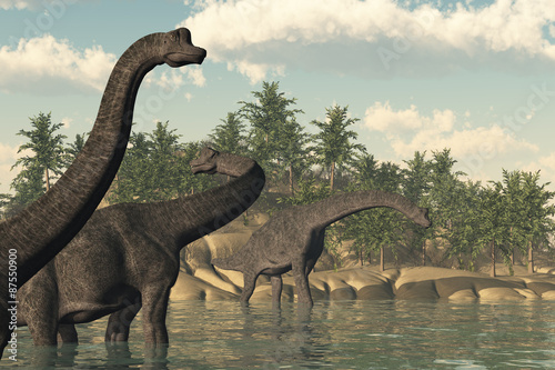 Schilderij op canvas Brachiosaurus Scene