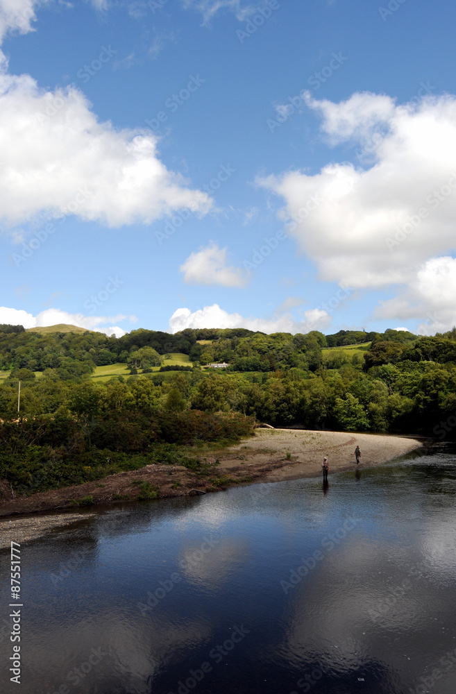 Fishermen on the Afon Mawddach near Dolgellau.