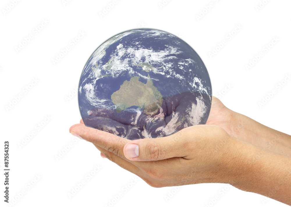 Hands holding world. Elements of this image furnished by NASA Hands holding world. Elements of this image furnished by NASA