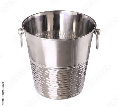 empty bucket for champagne bottle isolated on a white background