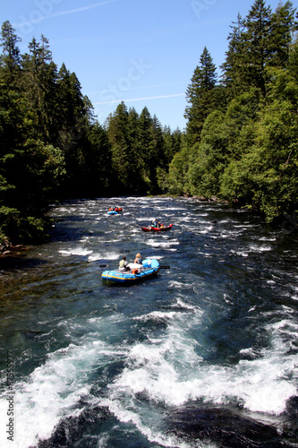 white water river rafting in a raft