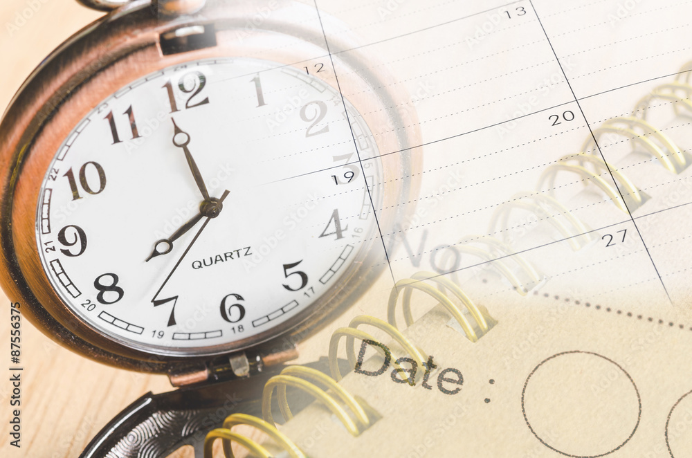 Personal organizer and pocket watch with chain Personal organizer and pocket watch with chain