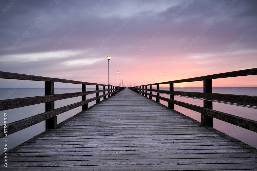 Pier before dawn, Baltic Sea, Ahlbeck