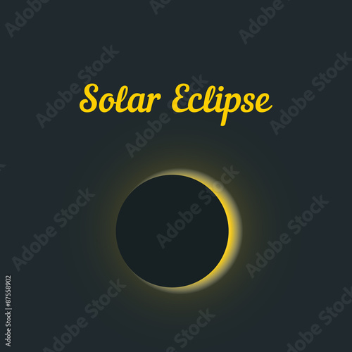 solar eclipse with yellow glow