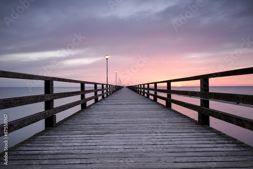 Pier before dawn  Baltic Sea  Ahlbeck
