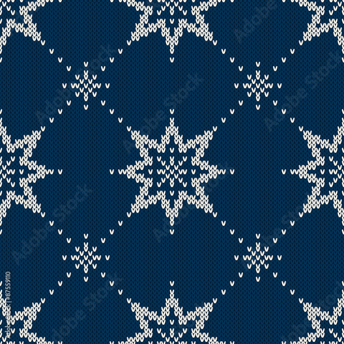 Knitted Sweater Design with Stars. Seamless Pattern