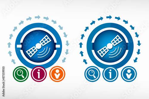 Satellite icon icon and creative design elements