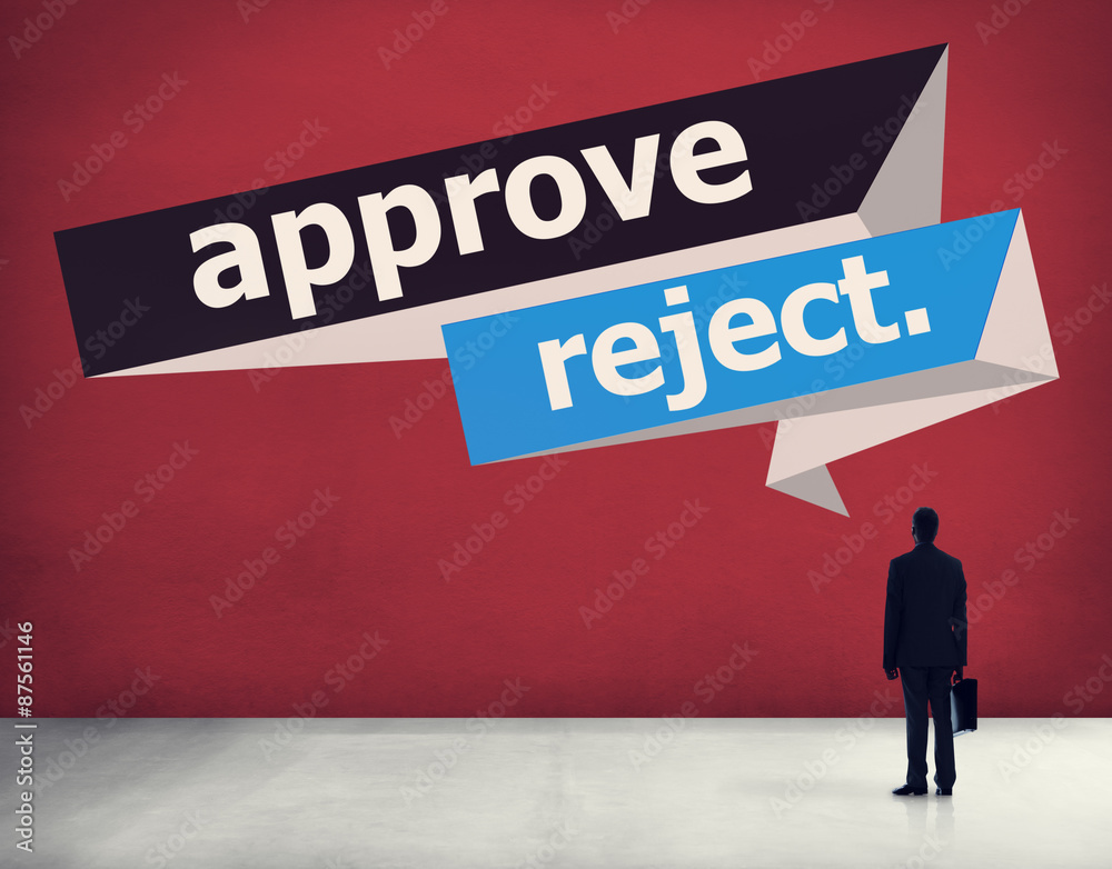Approve Reject Cancelled Decision Selection Concept Approve Reject Cancelled Decision Selection Concept