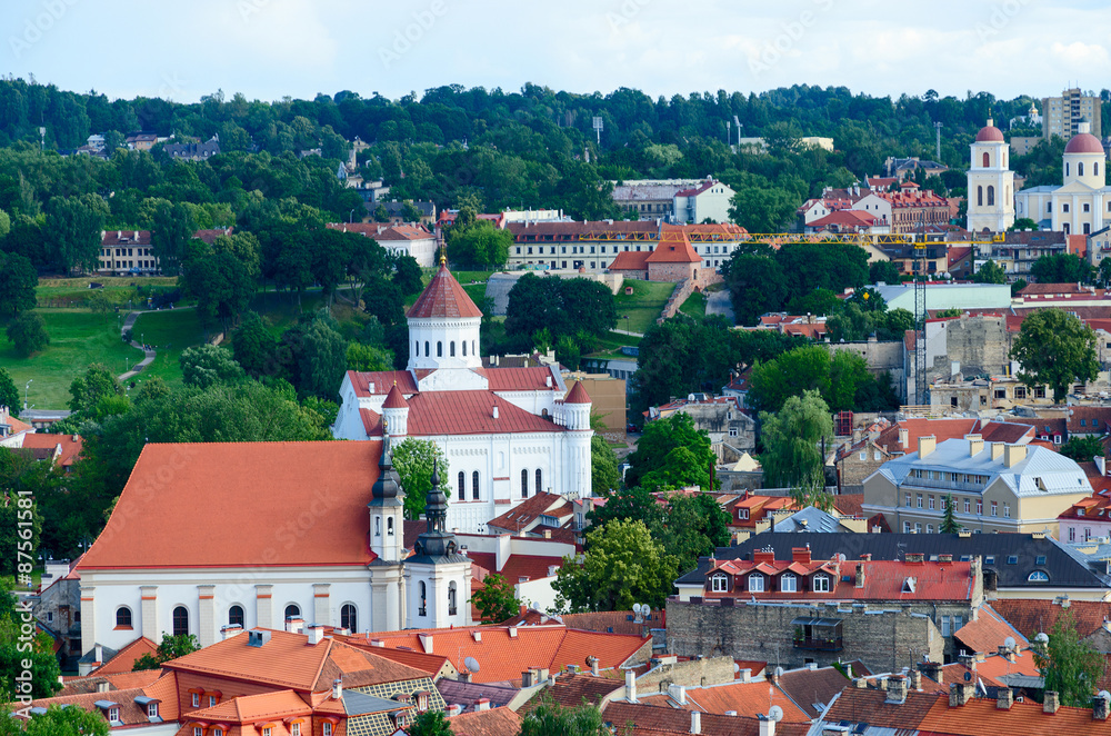 View from a viewing platform of Gediminas tower on Old Vilnius