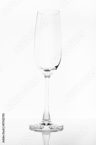 Glass on white background