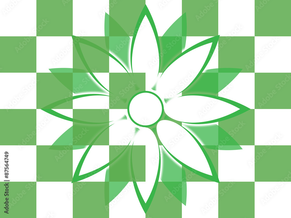 Symbol of the flower on the square background