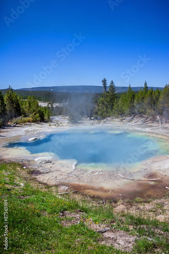 The Norris Geyser Basin in Yellowstone National Park USA
