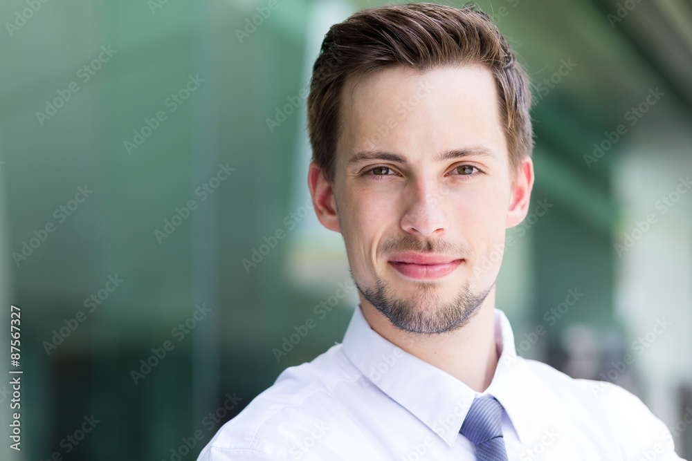Serious Caucasian young businessman at hong kong Serious Caucasian young businessman at hong kong