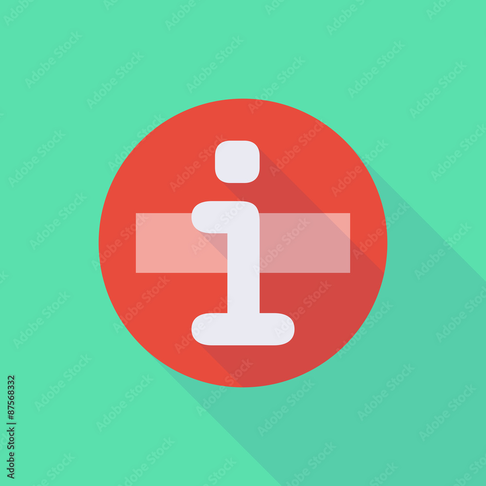 Long shadow do not enter icon with an info sign Long shadow do not enter icon with an info sign
