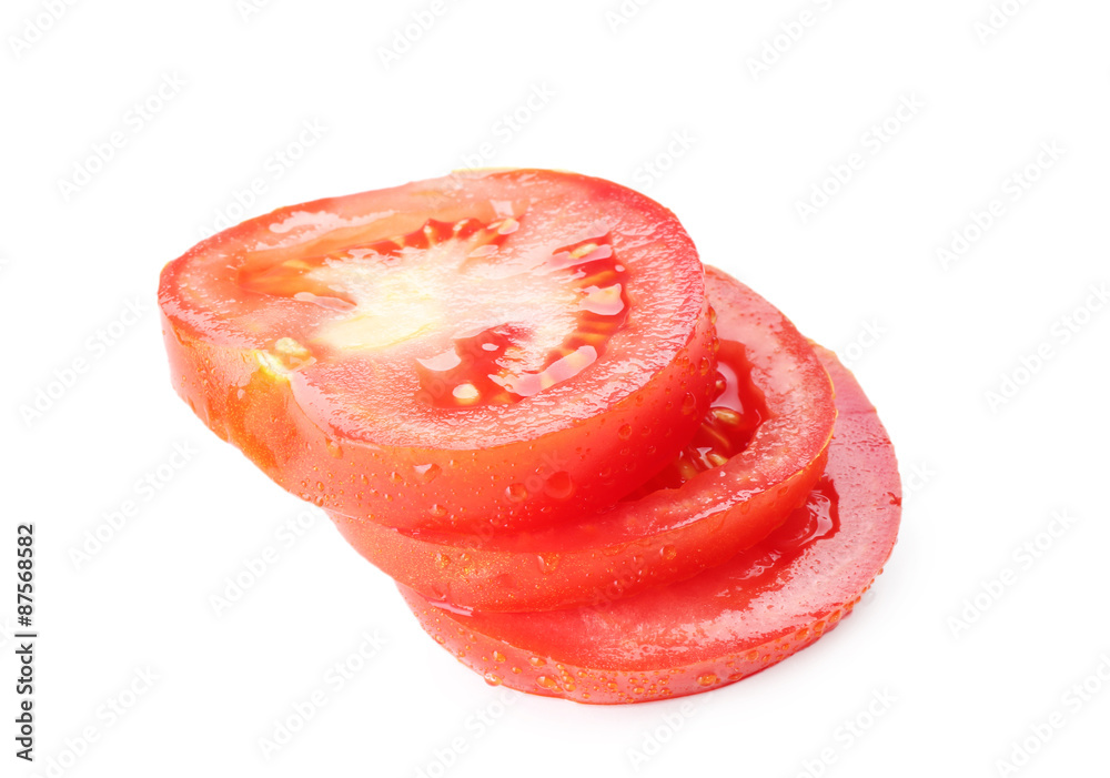 Sliced cherry tomato isolated on white Sliced cherry tomato isolated on white