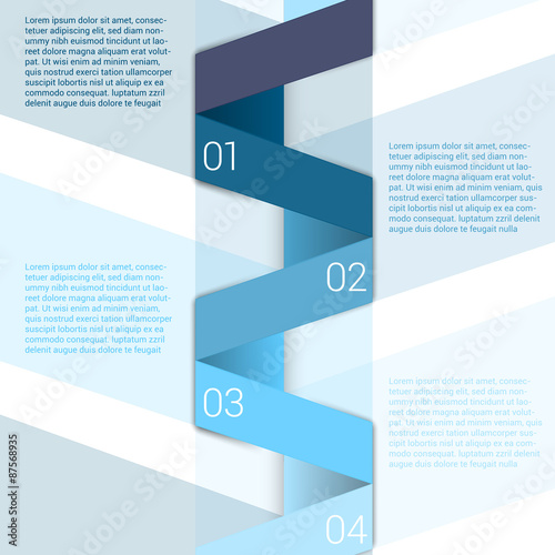 Fold ribbon secuence chart infographic template design 