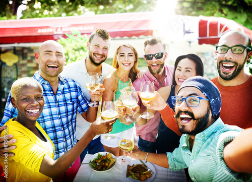 Diverse People Luncheon Outdoors Food Concept