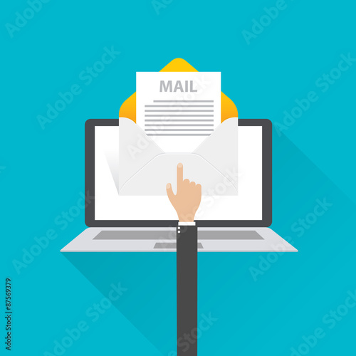Flat design, E-mail marketing concept, vector