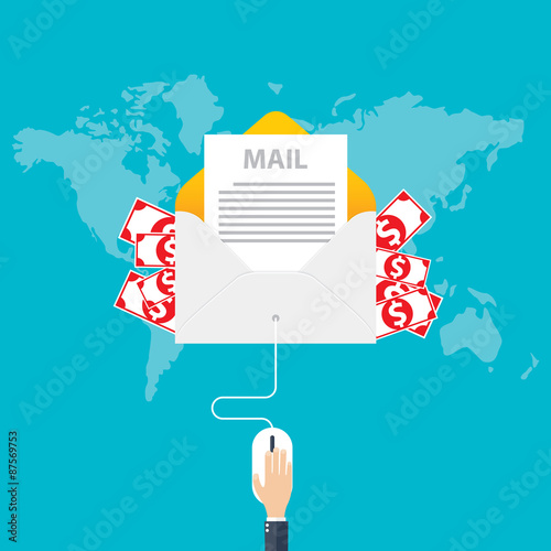 Flat design, E-mail marketing concept, vector