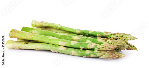 Fresh asparagus isolated on  white