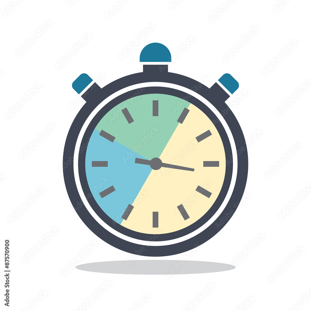 Stop watch flat icon design Stop watch flat icon design