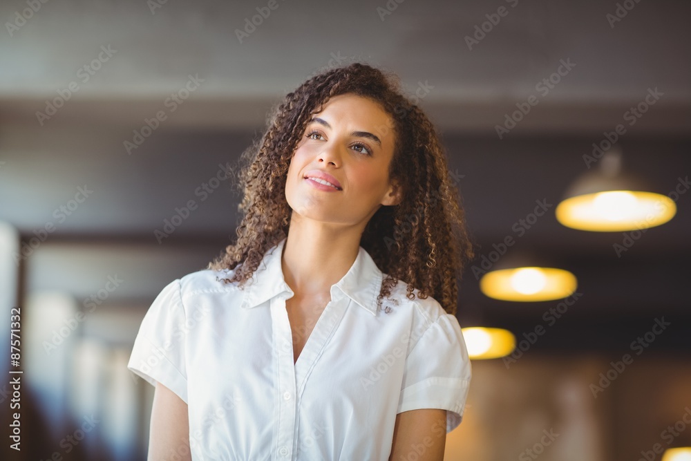 A thoughtful woman looking away A thoughtful woman looking away